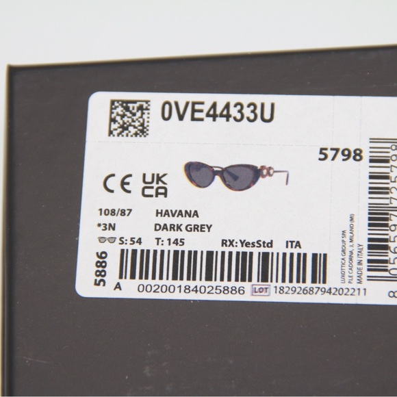NEW VERSACE VE4433U 108/87 WOMEN’S SUNGLASSES VERSACE MOD 4433-U HAVANA - Picture 11 of 11